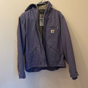Carhartt WJ141-032 Women's Sandstone Sherpa Lined Hooded Jacket in Blueb